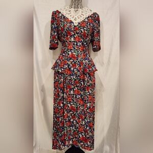 Floral print Vintage maxi dress